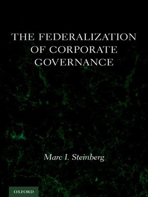 cover image of The Federalization of Corporate Governance